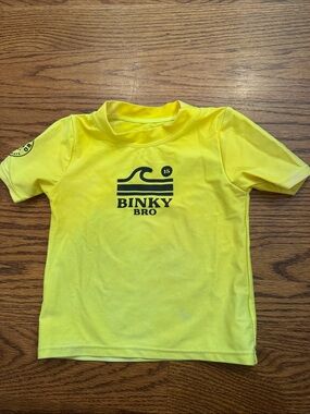 Binky Bro Kids' Yellow Short-Sleeve Rashguard Swim Shirt